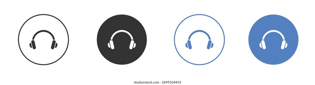Vetor de ícone de fones de ouvido. Design de ilustração do modelo de logotipo
