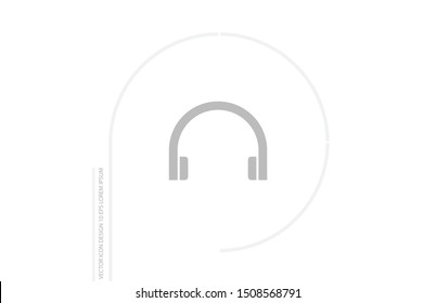 headphones icon vector. lorem ipsum Flat Design JPG