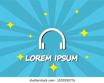 headphones icon vector. lorem ipsum Flat Design JPG