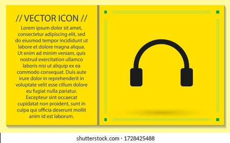 headphones icon vector. lorem ipsum Flat Design JPG