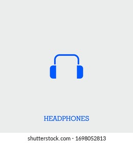 headphones icon. headphones vector on gray background