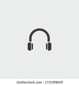 icono de auriculares. vectores de auriculares en fondo gris