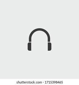 icono de auriculares. vectores de auriculares en fondo gris