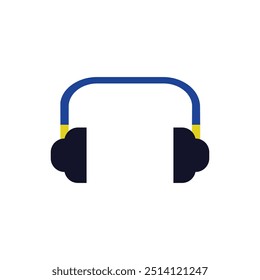 Headphones icon vector sign in flat style design