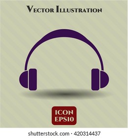 icono símbolo vector de audífonos pinos planos jpg aplicación concepto web