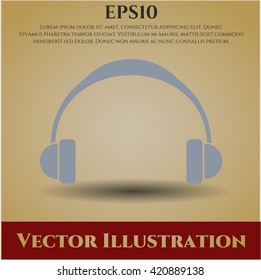 icono símbolo vector de audífonos pinos planos jpg aplicación concepto web