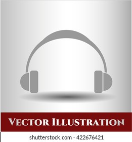 icono símbolo vector de audífonos pinos planos jpg aplicación concepto web