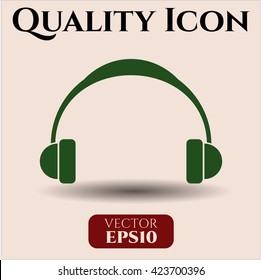 headphones icon vector symbol flat eps jpg app web concept