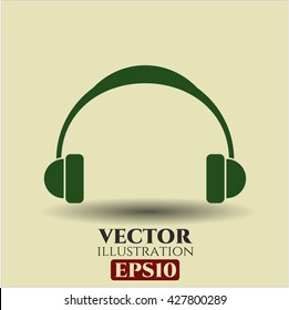 headphones icon vector symbol flat eps jpg app web concept
