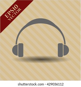 Headphones icon vector symbol flat eps jpg app web concept