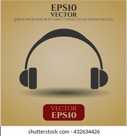 icono símbolo vector de audífonos pinos planos jpg aplicación concepto web