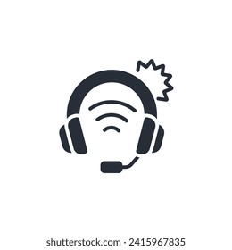 Headphones icon. vector.Editable stroke.linear style sign for use web design,logo.Symbol illustration.