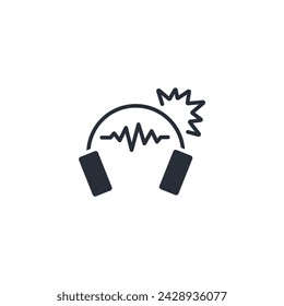 headphones icon. vector.Editable stroke.linear style sign for use web design,logo.Symbol illustration.