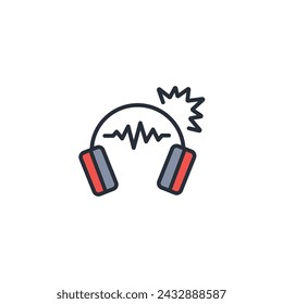 Kopfhörersymbol. vektorbearbeitbarer Strich.lineares Stilzeichen zur Verwendung im Webdesign, logo.Symboldarstellung.