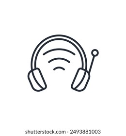 Icono de auriculares. Vector.Trazo editable.signo de estilo lineal para usar Diseño web,logo.Ilustración de símbolo.