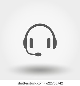 Headphones. Icon for web and mobile application. Vector illustration isolated on a white background. Flat design style.