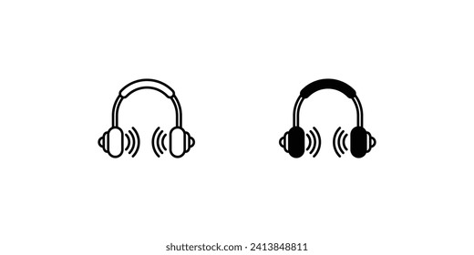 icono de auriculares con fondo blanco ilustración de material vectorial