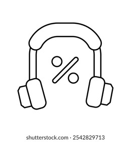 Icono de auriculares con fondo blanco Vector Ilustración de stock