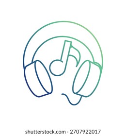 Icono de auriculares con fondo blanco Vector Ilustración de stock
