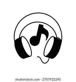 Icono de auriculares con fondo blanco Vector Ilustración de stock