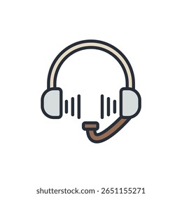 headphones icons isolated on White Background. Flat style design,symbol collection