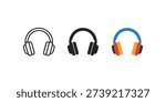 Headphones Icons in Outline Solid and Color