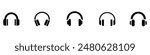 Headphones icons set. Customer service. Customer support. Design element suitable for website, print design or app. Vector illustration. Vector Graphic. EPS 10