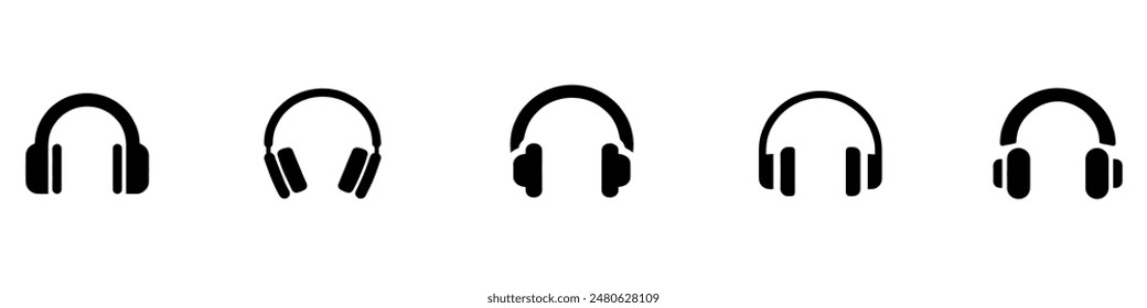 Headphones icons set. Customer service. Customer support. Design element suitable for website, print design or app. Vector illustration. Vector Graphic. EPS 10