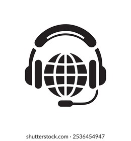 Headphones icons set. Customer service. Customer support. Design element suitable for website, print design or app. Vector illustration. EPS 10