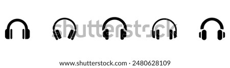 Headphones icons set. Customer service. Customer support. Design element suitable for website, print design or app. Vector illustration. Vector Graphic. EPS 10