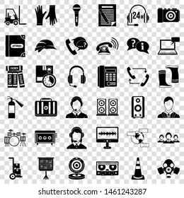 Headphones icons set. Simple style of 36 headphones vector icons for web for any design