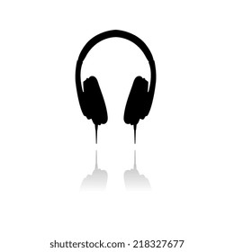 headphones icons with shadow