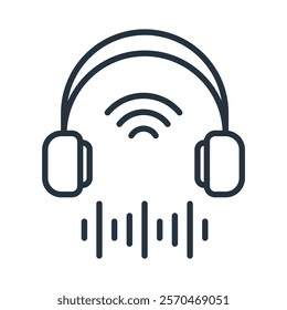 Headphones icons  symbol with elements for infographic web