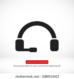 headphones icon,stock vector illustration flat design style