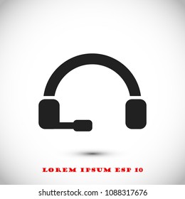 headphones icon,stock vector illustration flat design style