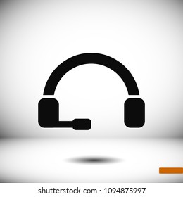 headphones icon,stock vector illustration flat design style