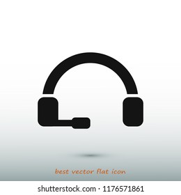 headphones icon,stock vector illustration flat design style
