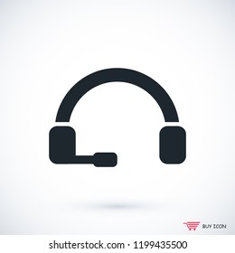 headphones icon,stock vector illustration flat design style