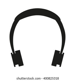 Headphones isolated black icon.