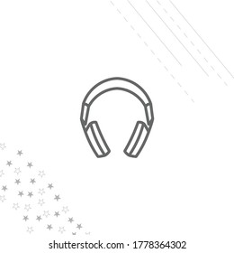 headphones isolated line icon for web and mobile