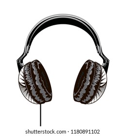 Headphones isolated on white background. Vector illustration.