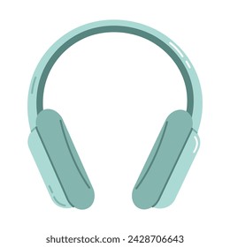 Headphones isolated on white background. Flat vector illustration