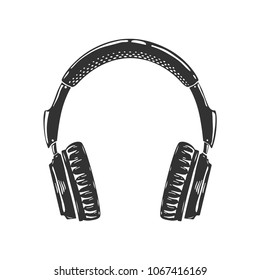 Headphones isolated on white background.Vector illustration.