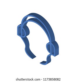 Headphones isometric left top view 3D icon