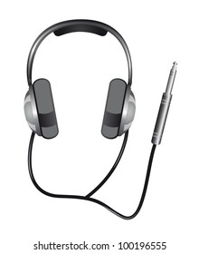 headphones with jack plug isolated over white background. vector