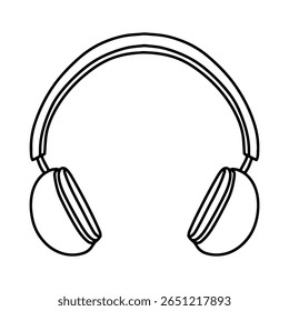 Headphones line art vector icon vector illustration isolated on white background