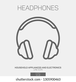 Headphones line icon