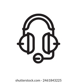 Headphones line icon, concept illustration, outline symbol, vector sign design.