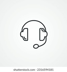 Headphones line icon. Headphones earphones line icon.