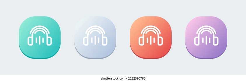 Headphones line icon in flat design style. Earphones signs vector illustration.